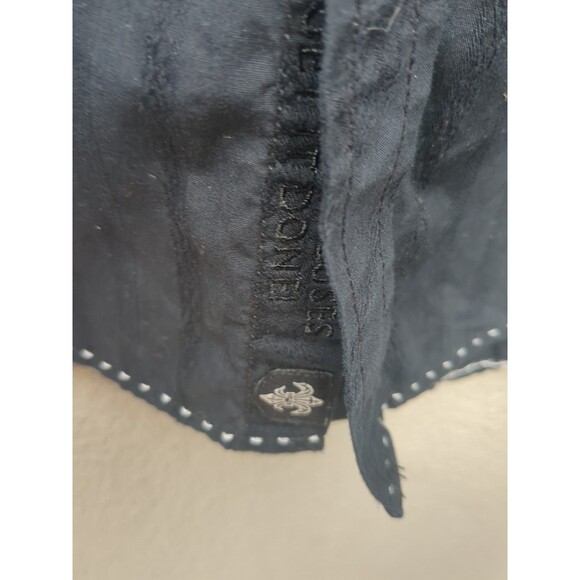 ROAR Dress Shirt LG Mens Graphic Black Embroidered Artsy Rodeo Strong Cowboy - Picture 7 of 16